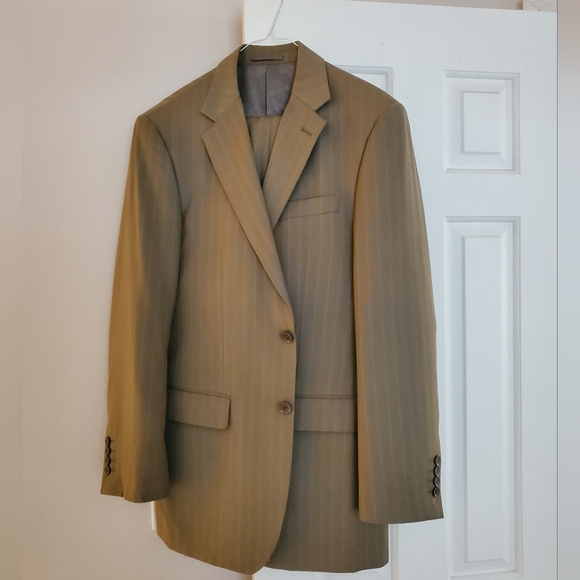 Mens Tan Dress Suit 38R - Picture 1 of 16